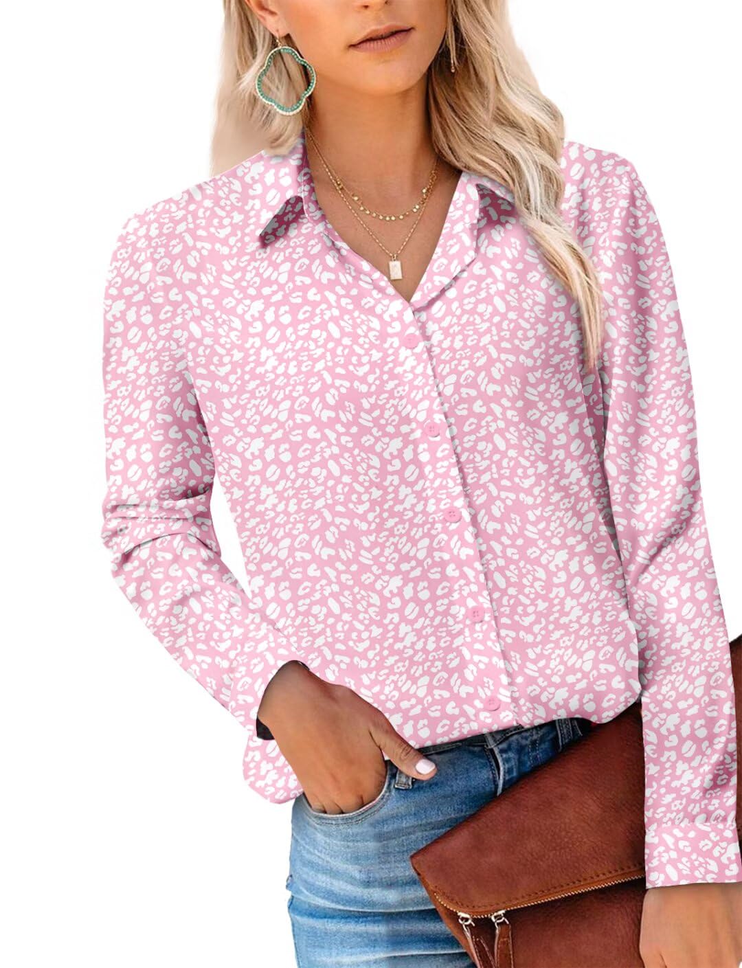 Magritta Women's Shirts Fashion Long Sleeve Tops Button Down Blouses
