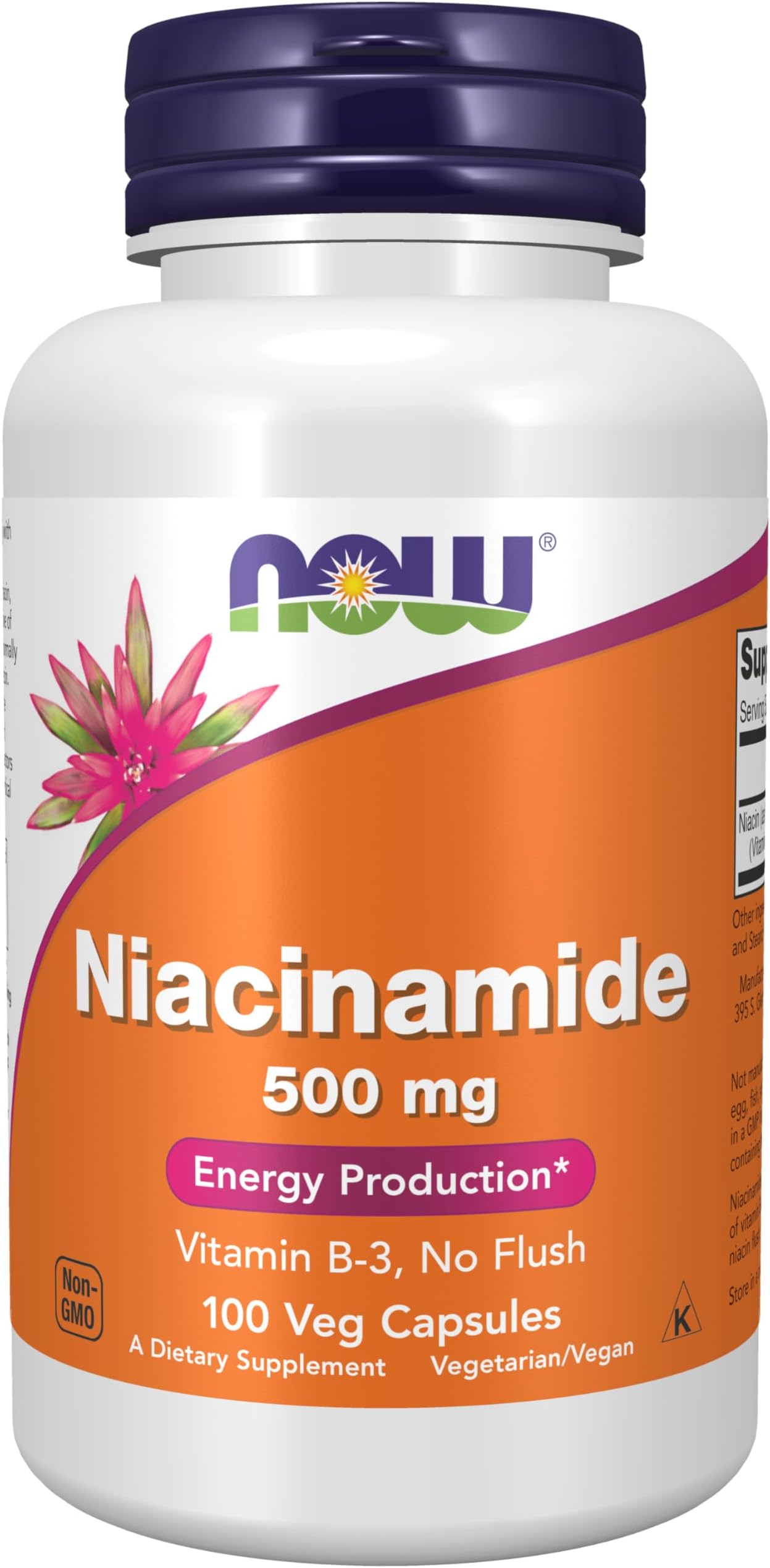 Supplements, Niacinamide (Vitamin B-3) 500 mg, Energy Production*, 100 Veg Capsules