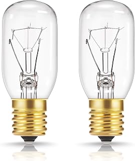 DORESshop 40W T8 E17 Appliance Bulbs 2 Pack - High-Temp Microwave Oven Fridge Lights, Under Hood Stove Bulbs