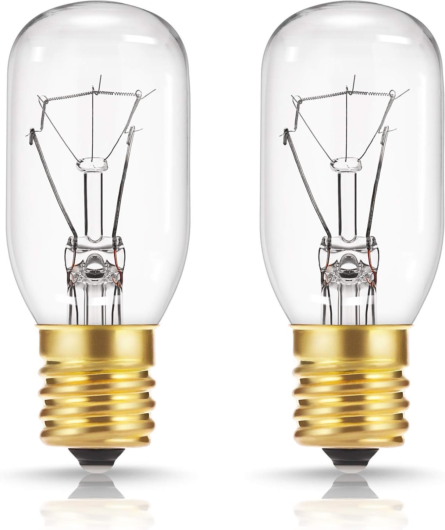 DORESshop Appliance Bulb, 40W T8 E17 Microwave Light Under Hood, Stove Light, Refrigerator, Lava Lamp, Oven Bulb - 2 Pack