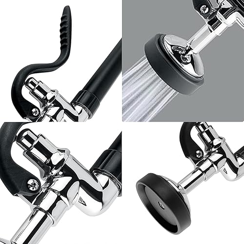 Miniatura 2 de Pulverizador de preenjuague para fregadero de repuesto para grifo de fregadero comercial pulido de alta presión, negro