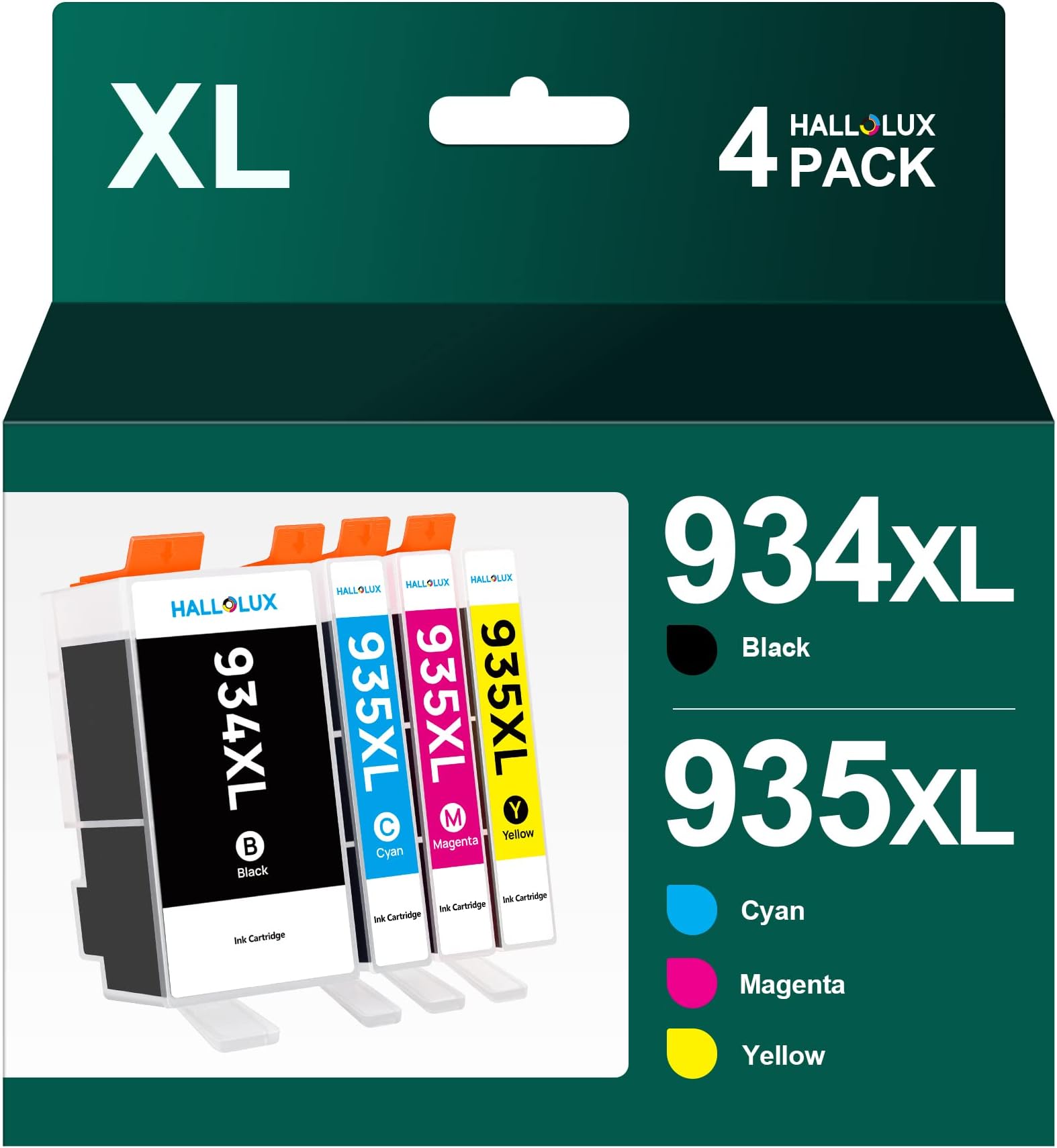 EBY 934XL 935XL - Cartuchos De Tinta De Repuesto Compatibles Con HP 934 935 Para Impresoras HP Officejet Pro 6830 6230 6835 6812 6815 6820, 4 Unidades