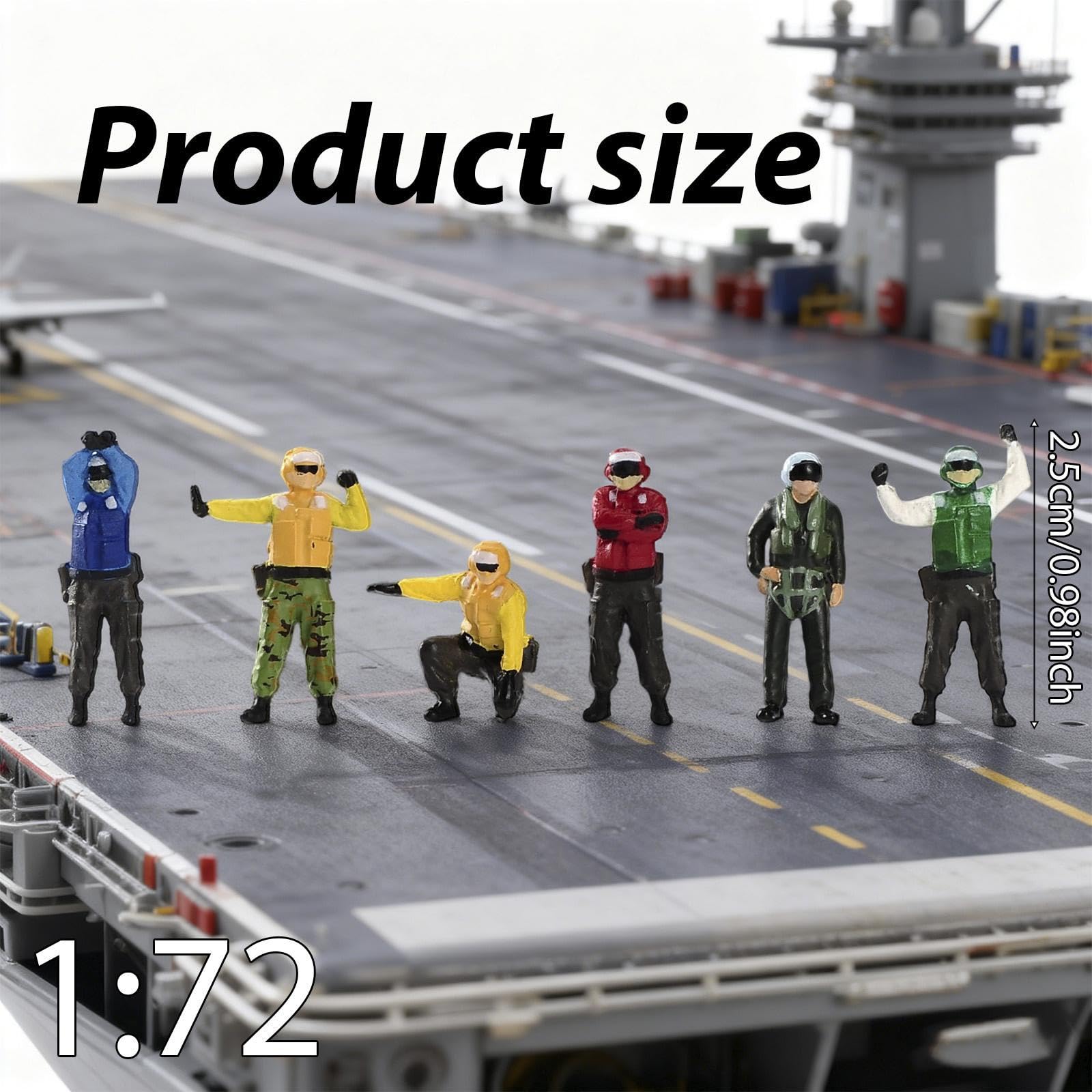 predolo Lot de 6 figurines miniatures à l'échelle 1:72 représentant du personnel au sol, accessoires de photographie