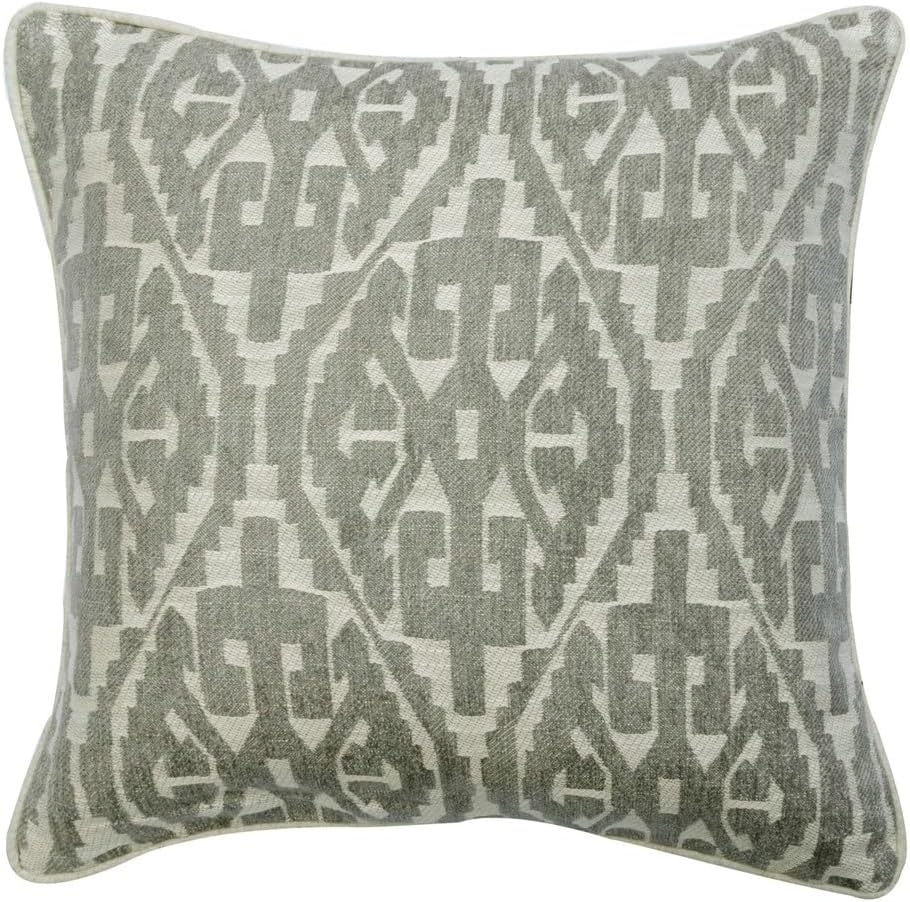The HomeCentric Decorative Pillow Cover, Decorative Grey 16"x16" (40x40 cm) Throw Pillow Covers, Jacquard Tribal Aztec Throw Pillows for Sofa, Moroccan Pattern Contemporary - Tribal Aztec