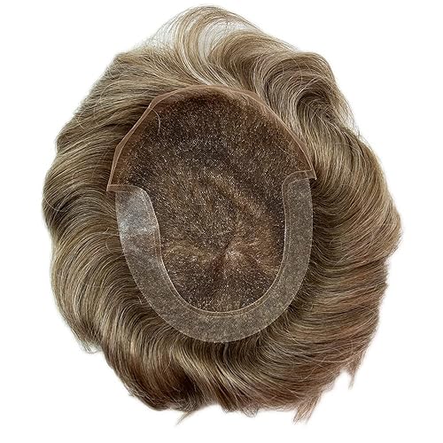 Miniatura 6 de Tupé para hombre, pieza de cabello humano real, piezas de cabello para hombres, sistema de cabello francés de encaje polivinílico para hombre,