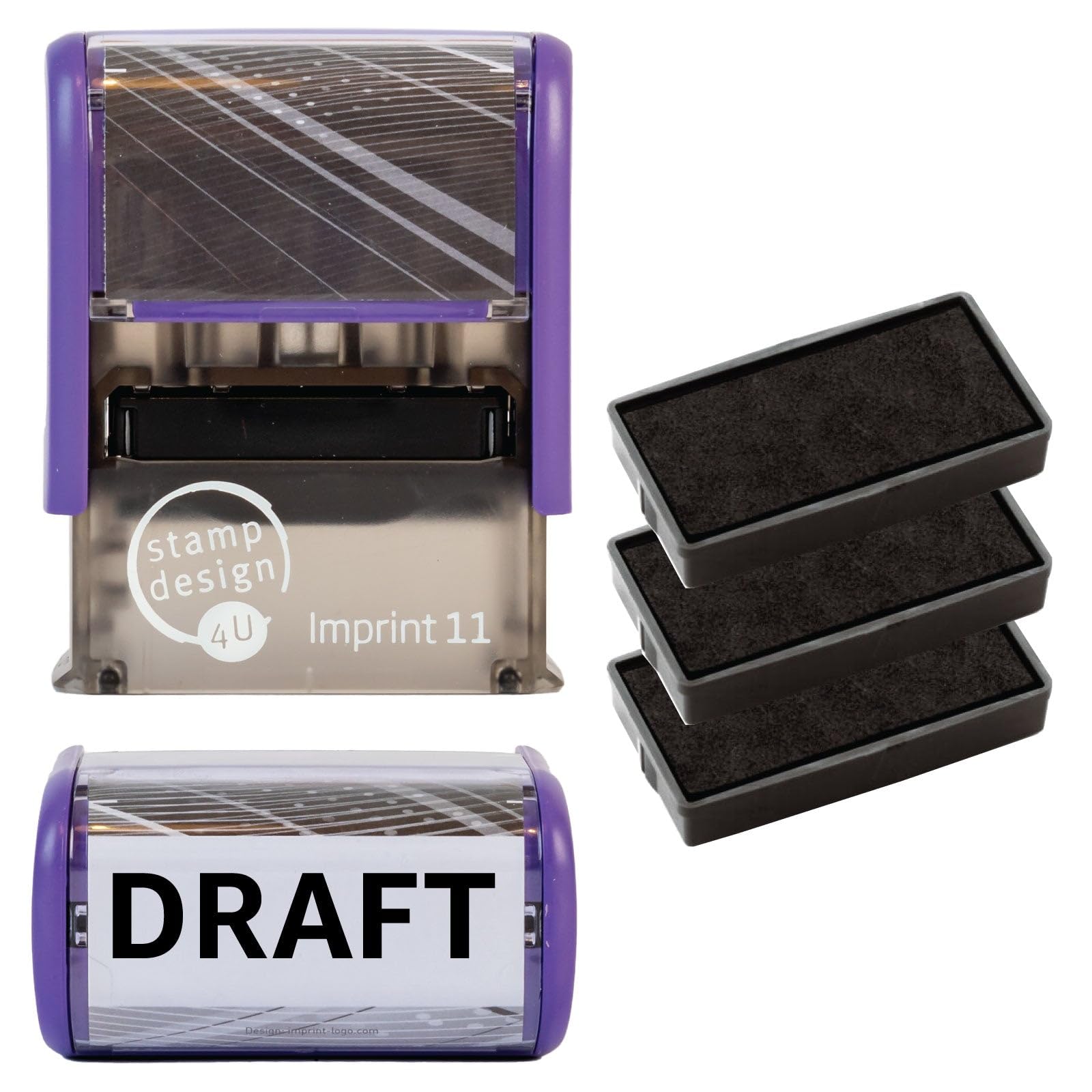 Draft Self Inking Rubber Stamp for Stamping Your Draft Documents - Black Draft Stamp with 3 Extra Inkpad