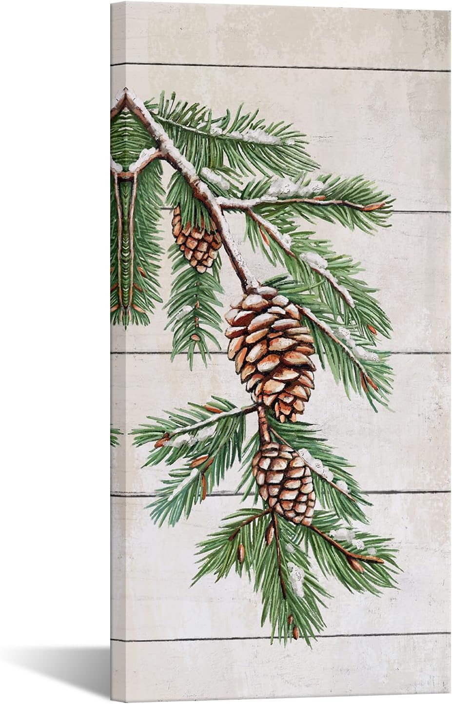 Size 20x40 iKNOW FOTO Pine Cones and Seeds on Canvas Prints Vertical 20x40in Botanical Wall Art Winter Pine Cones Framed Wall Art for Holiday Decor Ready to Hang Home Decoration