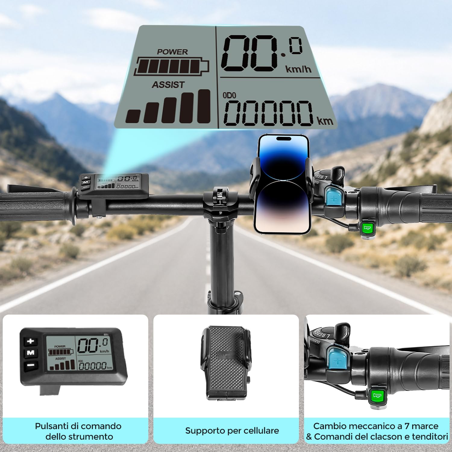 SAMEBIKE Bicicletta Elettrica Piegevole 20" Ebike per Pendolari Motore Brushless 250W 25km/h E-Mountain Bike per Tutti i Terreni Batteria Rimovibile 48V 10AH 70-80KM Autonomia Commuting bike