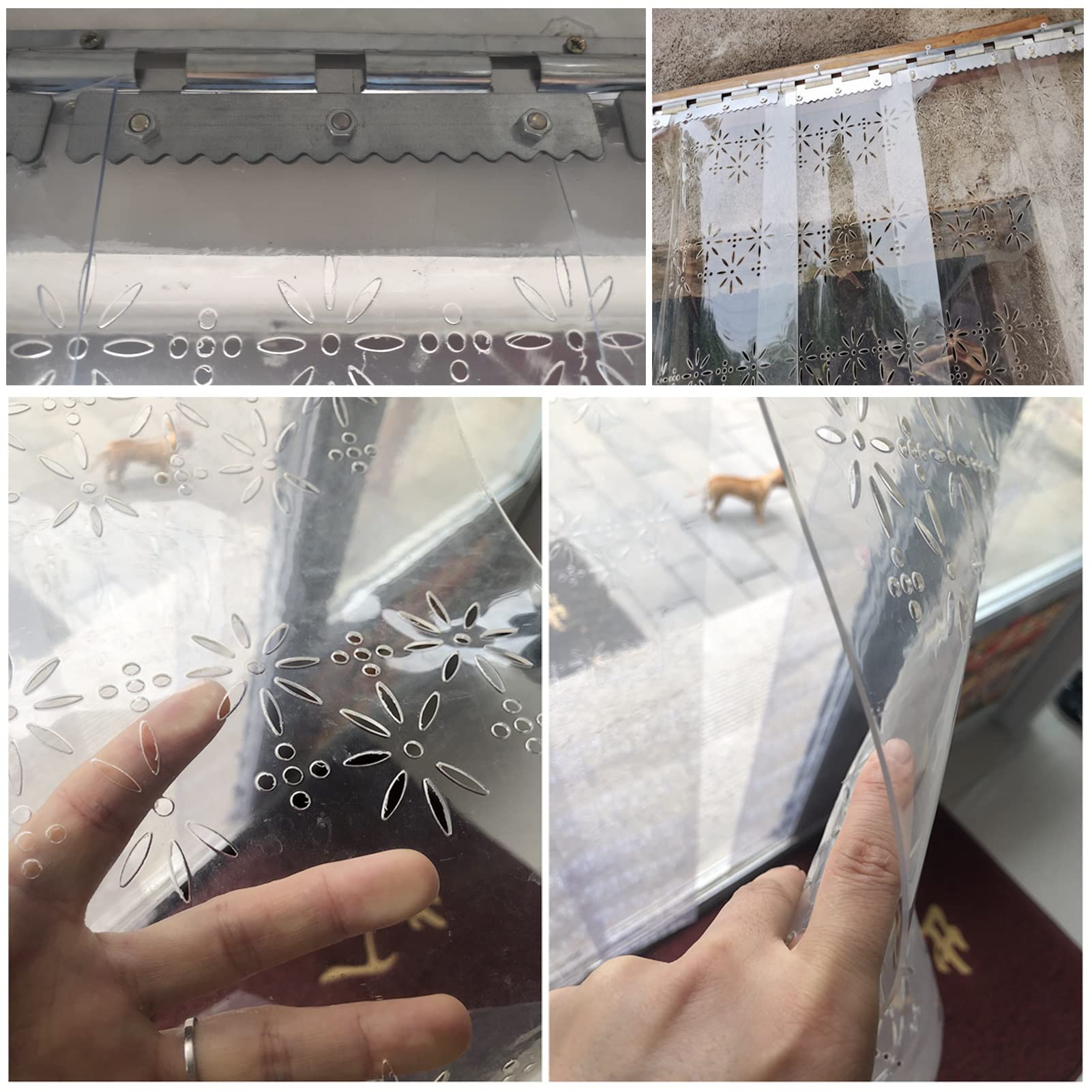 Zasłona na drzwi z paskami PCV - Standardowe gładkie paski winylowe do zamrażarki i magazynów (nakładka 3 cm, grubość 2,1 mm, 0,9 x 2,4 m, 6 sztuk) - Trwałe, łatwe do