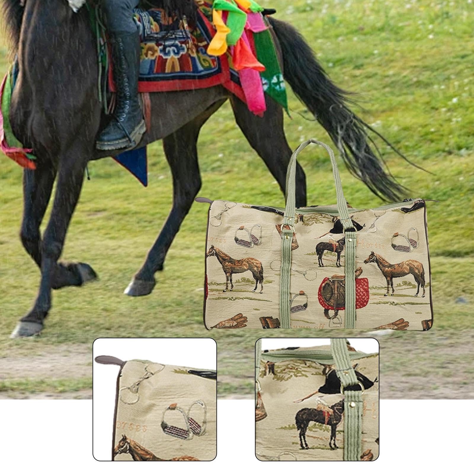 Qianly Bolsa Ecuestre para Transportar Botas Casco Y Equipo de Equitación con Tela Resistente Al Desgaste Y Cremallera Robusta Adecuada para Adultos en Viaje