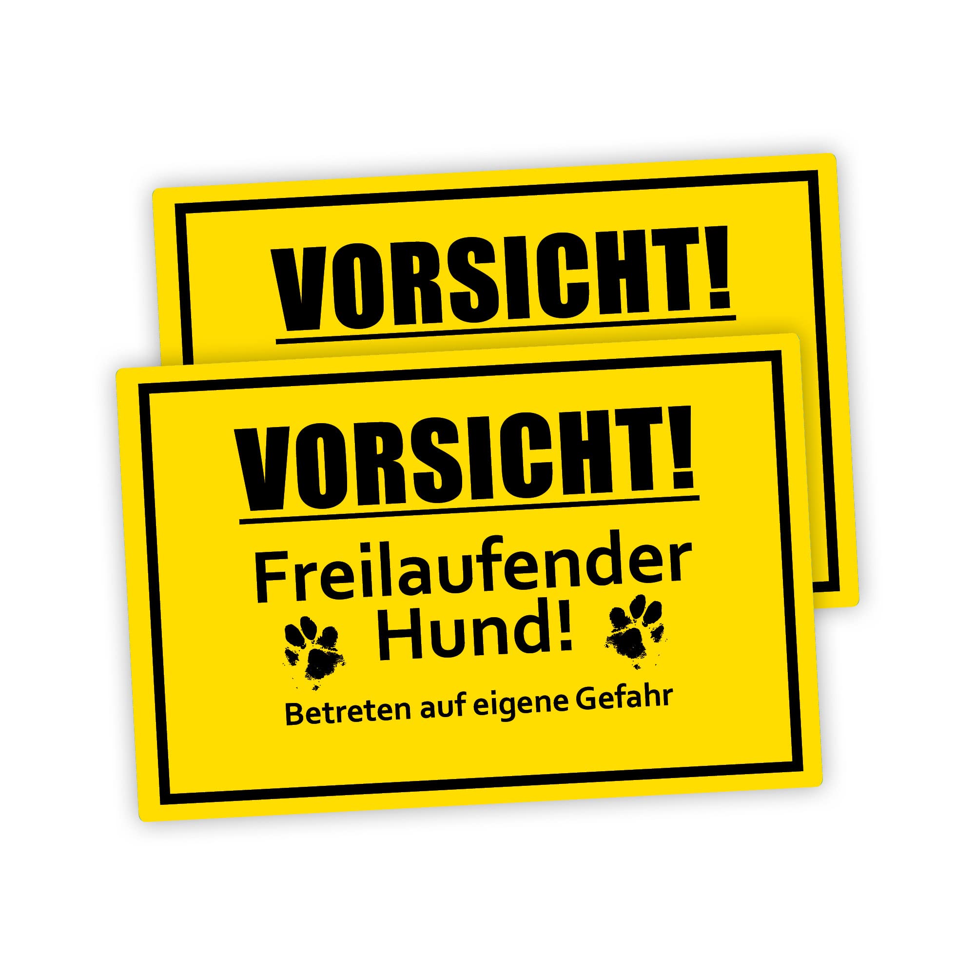STROBO XXL Vorsicht Dog Sign 30 x 40 cm Made of Sturdy PVC Hard Foam Board 5 mm Warning before the Dog Sign with UV Protection Pack of 2