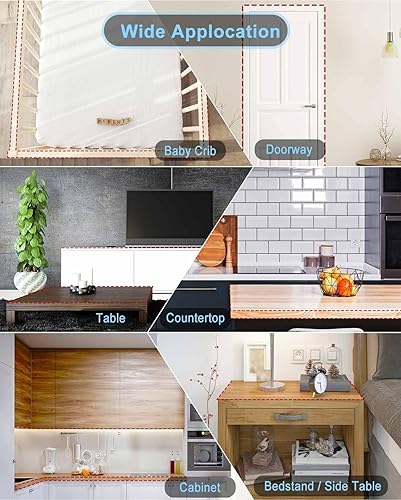 Miniatura 6 de Baby Proofing, Edge Protector Strip Clear, 10FT Silicone Soft Corner Protectors for Baby with Upgraded Pre-Taped Strong Adhesive, Edge Protectors