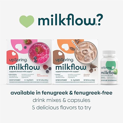 Miniatura 9 de UpSpring Milkflow - Mezcla de bebida de suplemento para lactancia materna, sin fenogreco, moringa  Sabores de limonada de mora y lima de saúco