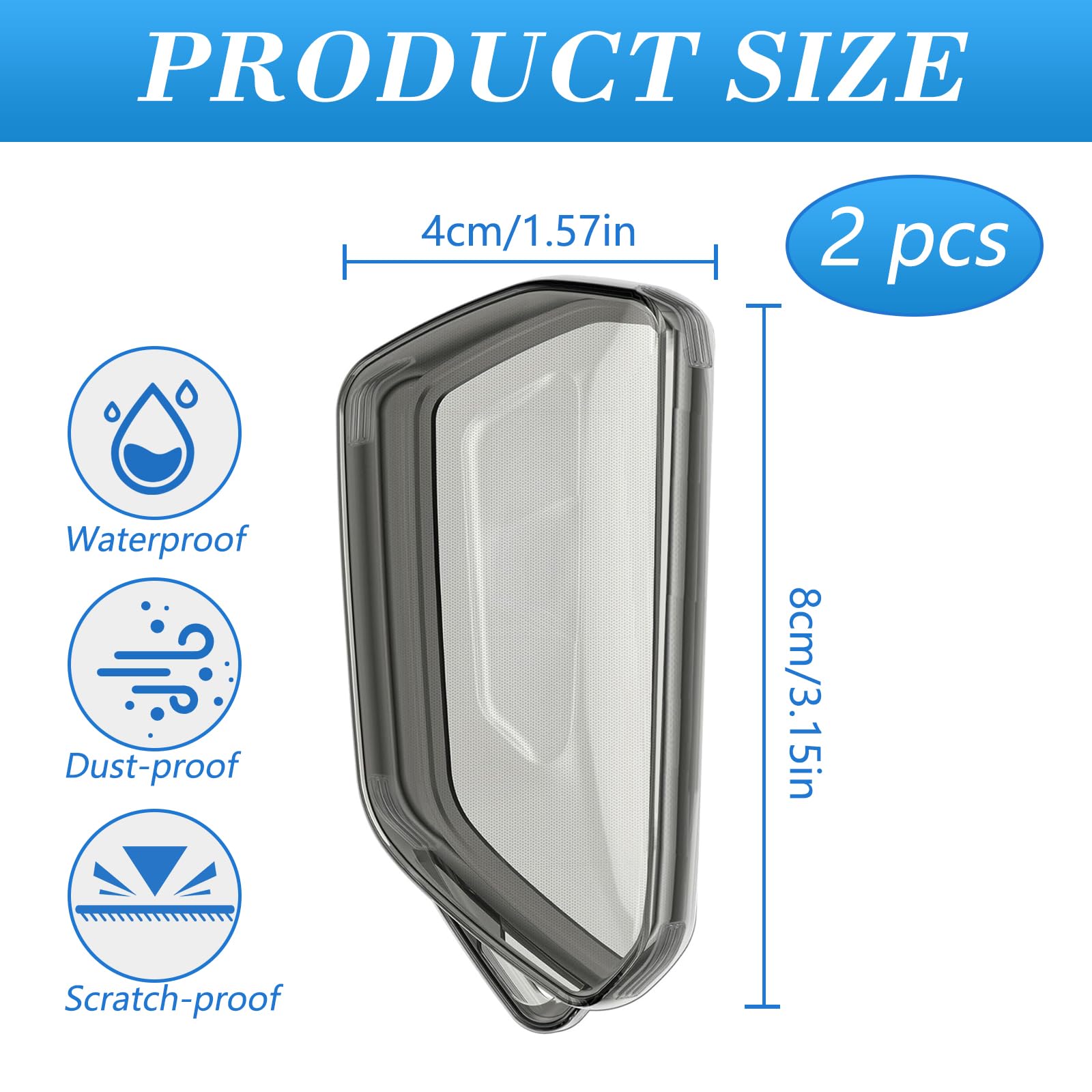 Przezroczyste etui na kluczyki samochodowe, 2 sztuki, TPU, etui na kluczyki samochodowe, 3 przyciski, do VW Lamando Teramon ID.4X, ID.3, ID.6X, Golf 8