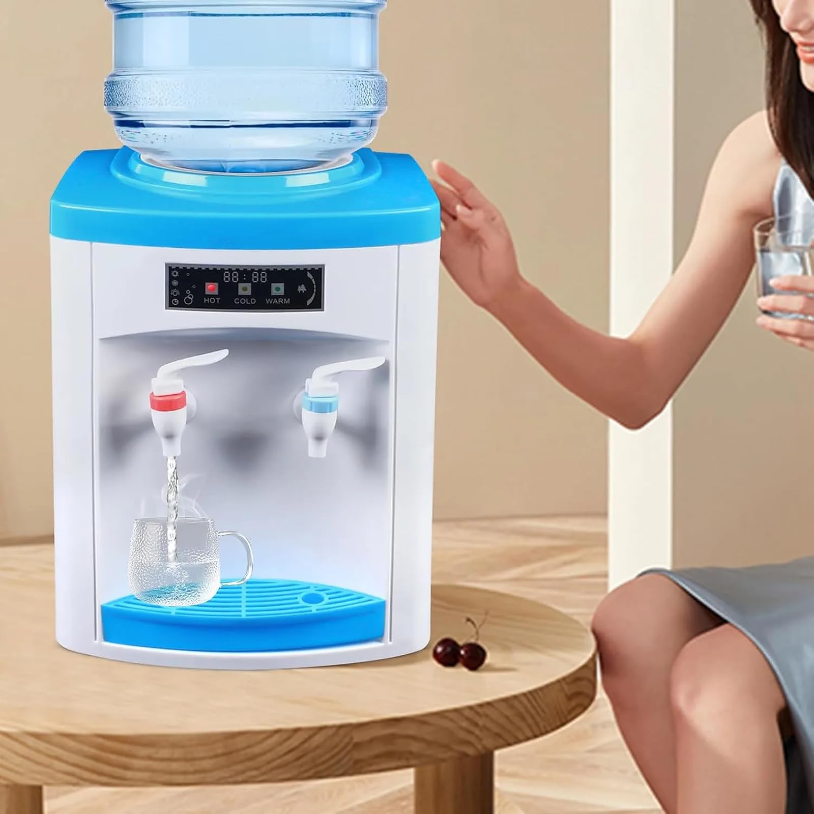Dispensador de agua fría y caliente eléctrico 550 W para garrafas 4,5–18,9 L – compacto de mesa (sin cubo)