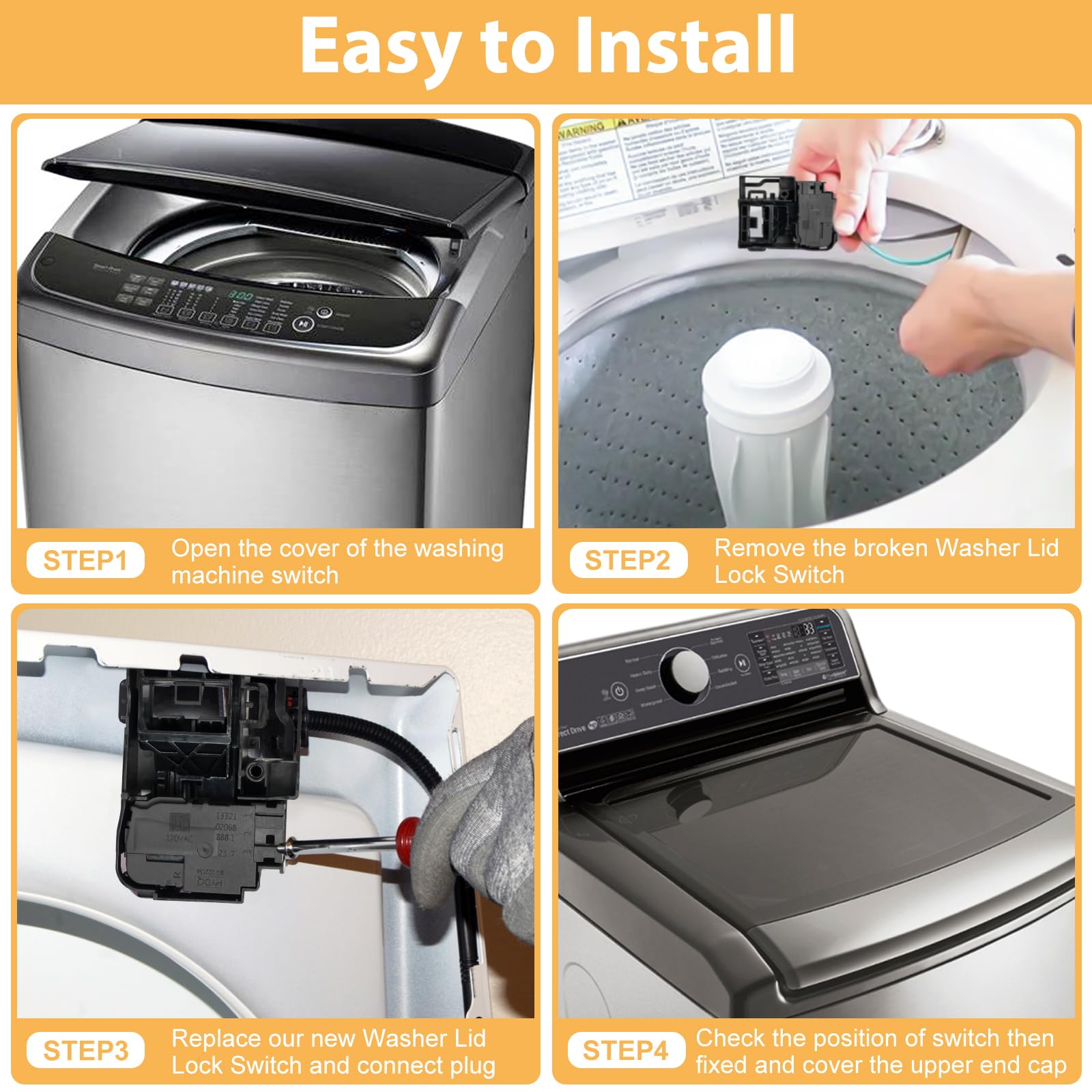 【未使用】DAMNGOOD!!GARAGE DISH+LIDセット WH01X27954 Compatible with GE Washer Lid Lock Switch