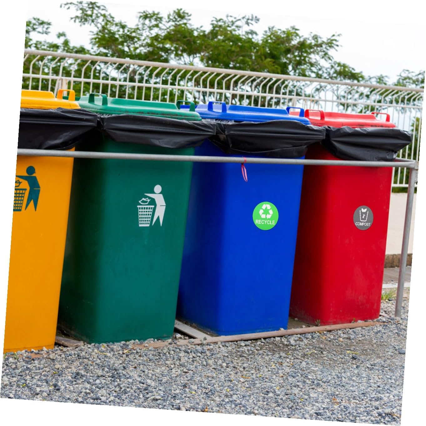 9pcs Trash Classification Stickers for Waste Sorting Recycling Decals for Garbage Cans Easy to Use Material for Home Office