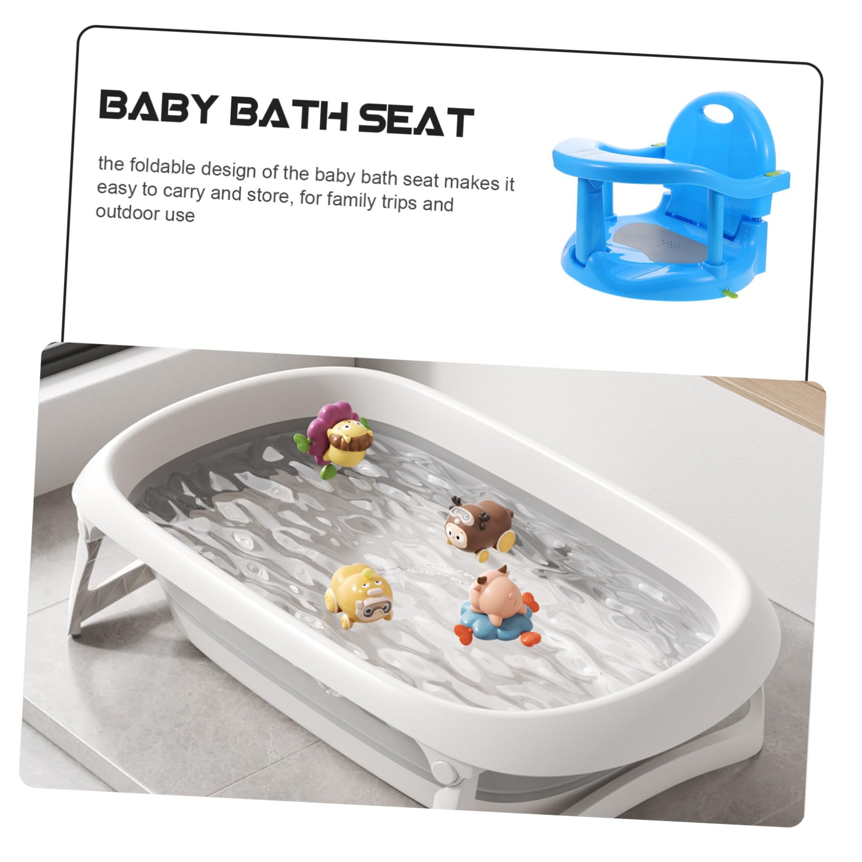 Asiento de Baño Cómodo Asiento de Baño Plegable para Viajes para Recién Nacidos Soporte de Seguridad Fácil de Instalar y Usar
