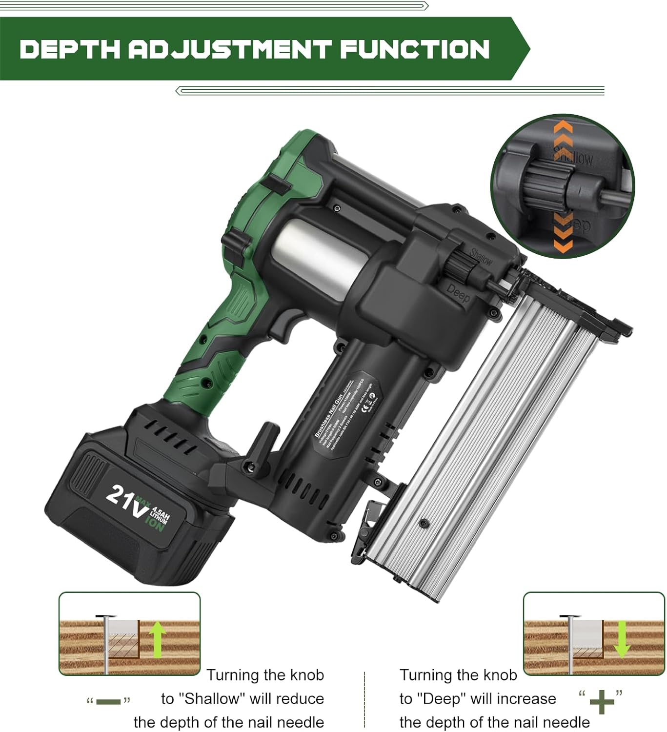 Prostormer Cordless Brushless Brad Nailer, 2 in 1 Nail Gun Staple Gun Kit with 4.5Ah Lithium-Ion Battery and Charger, 18 Gauge Stapler for Woodworking, Home Renovation, Upholstery, DIY