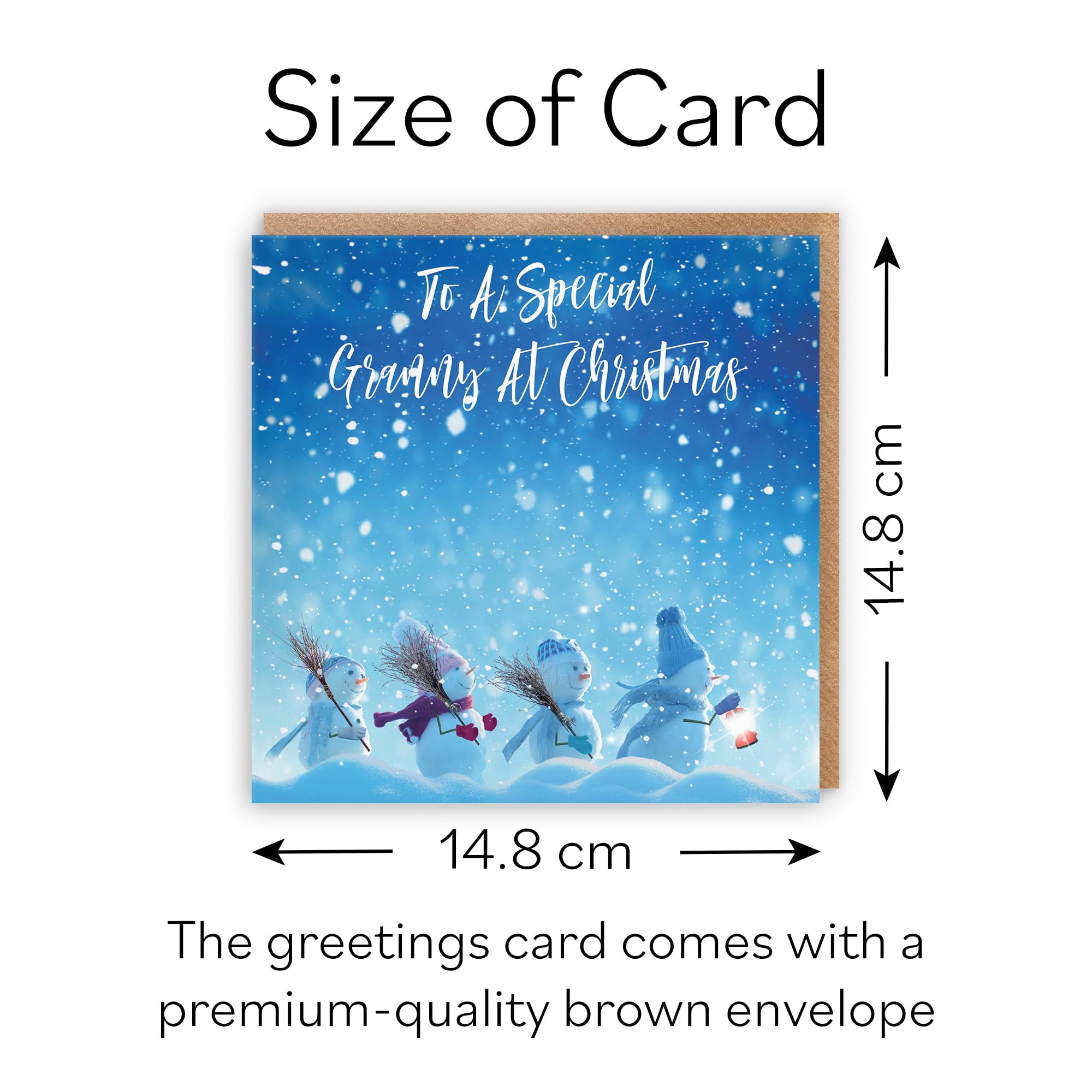 Hunts England - Granny Christmas Card - To A Special Granny At Christmas - Snow People Collection - Fun Card - Image 4