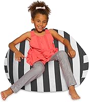 Vista 5 de Posh Creations - Puff para niños, adolescentes y adultos, incluye funda extraíble y lavable a máquina, tamaño grande de 38 pulgadas, lona con diseño