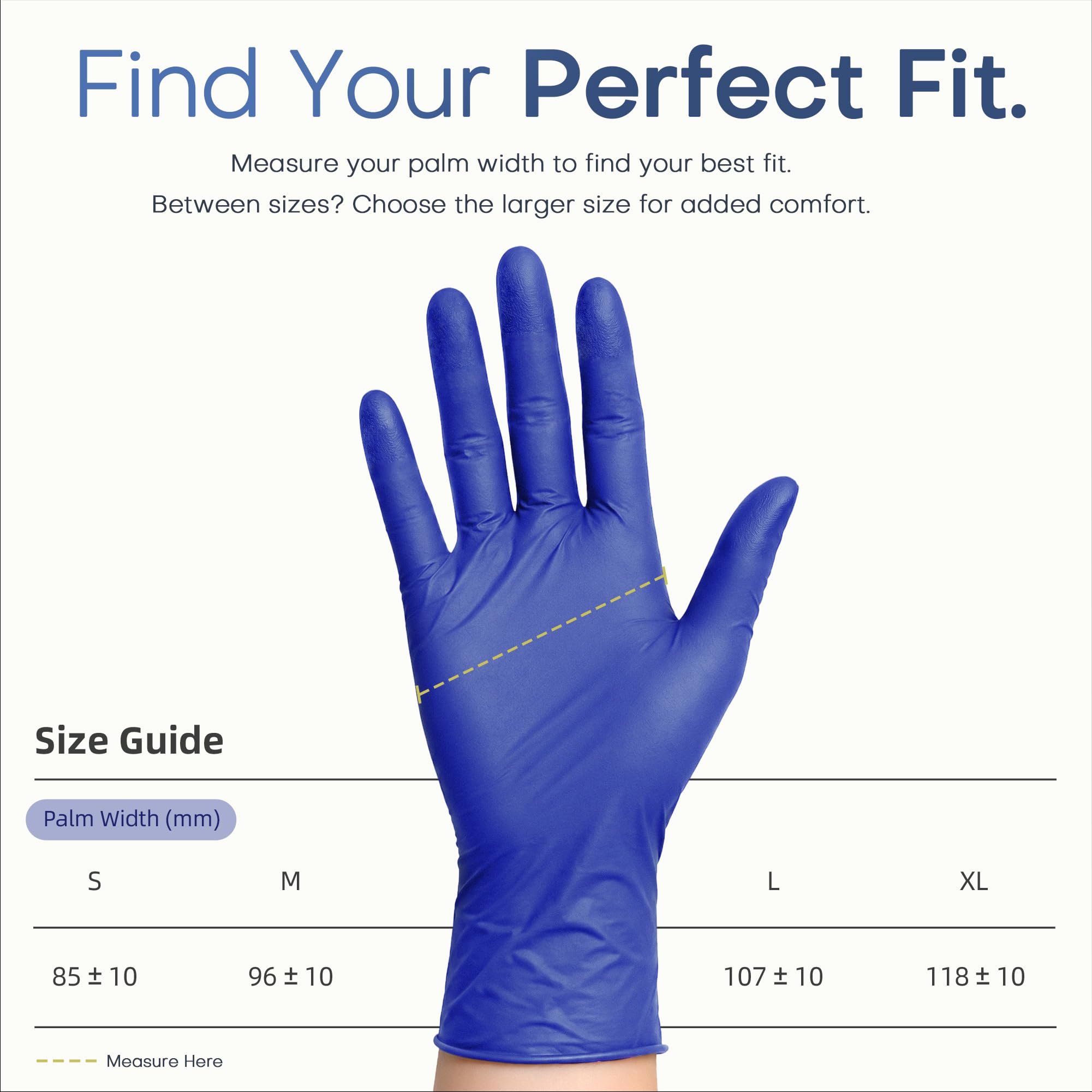 Beastek Guantes de examen de nitrilo, 4.0 mil, 100 unidades, sin polvo, sin látex, guantes desechables de cocina médica, aptos para alimentos, azul violeta (mediano)