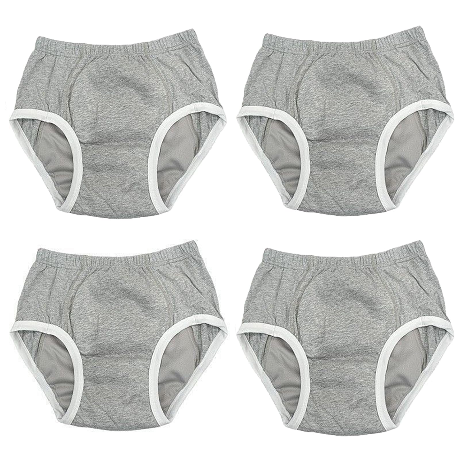 Pañal de Tela para Adultos, Reutilizable Algodón Cómodo y Transpirable Calzoncillo Adultos de Incontinencia para Personas con Incontinencia Discapacitadas,Gris,M
