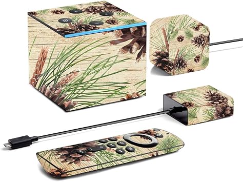 MIGHTY SKINS MightySkins Skin for Amazon Fire TV Cube 2020 - Pine Collage | Protective, Durable, and Unique Vinyl Decal wrap Cover | Easy to Apply, Remove, and Change Styles | Made in The USA