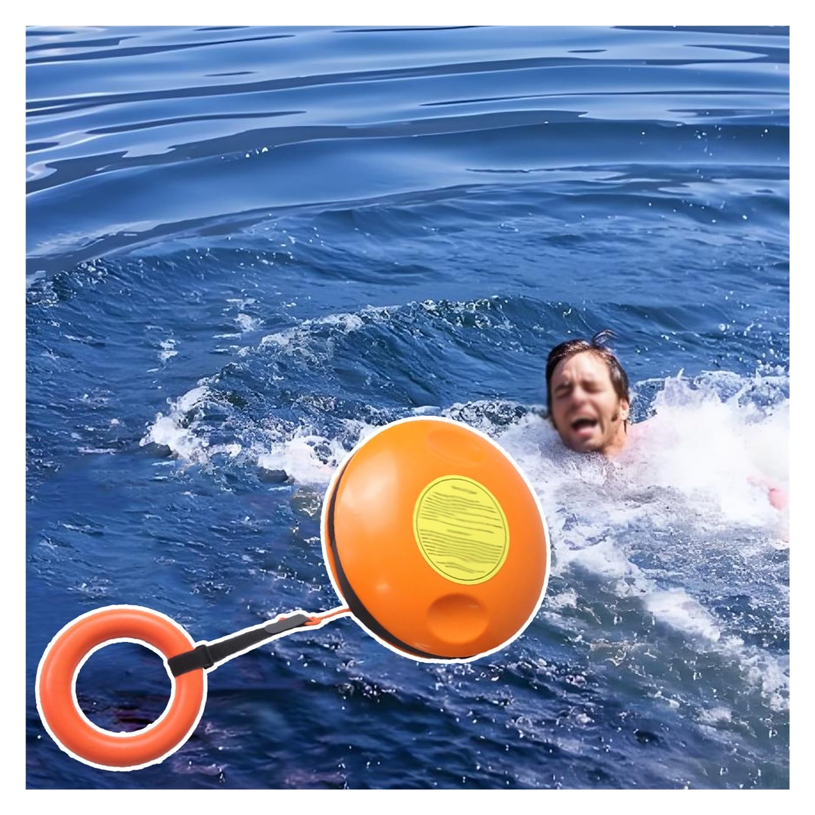 Disque de sauvetage aquatique orange pour la sécurité des baignades en famille