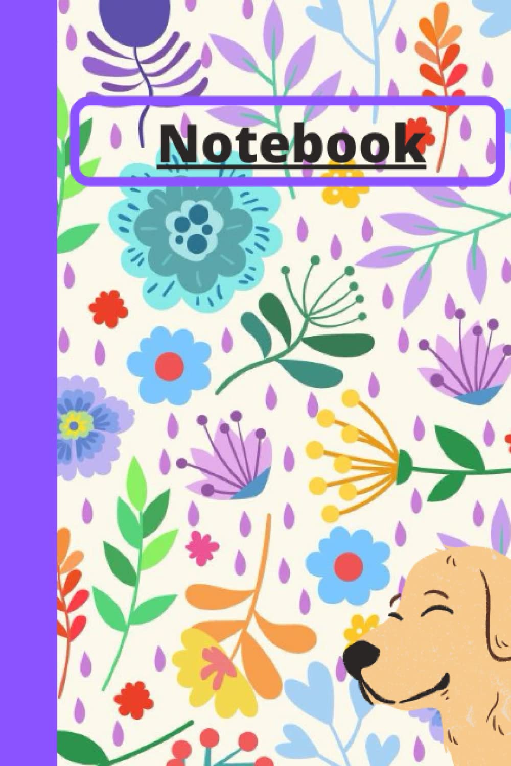 Notebook: Cute Pink and Blue Floral Notebook