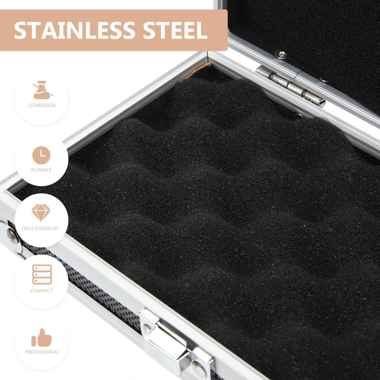 Mini Briefcase Aluminum Tool Holder Box Case:7In Portable Hard Shell Metal Briefcase with Foam for Men,Zarges Aluminum Cases Shockproof Storage Box for Craftsman,Compact Organizer with Handle for Tool