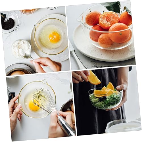 Miniatura 4 de Luxshiny Tazón de mezcla de vidrio de 2 piezas con boquilla, cuenco de salsa de vidrio pequeños cuencos para hornear para cocina restaurante