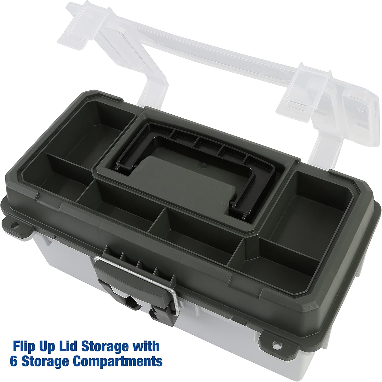 Sheffield 12670 13" Tackle Box, Tool Box, Craft Storage, Fishing Gear and Art Supply Storage Organizer, Gifts for Men, Gifts for Women, Made in USA