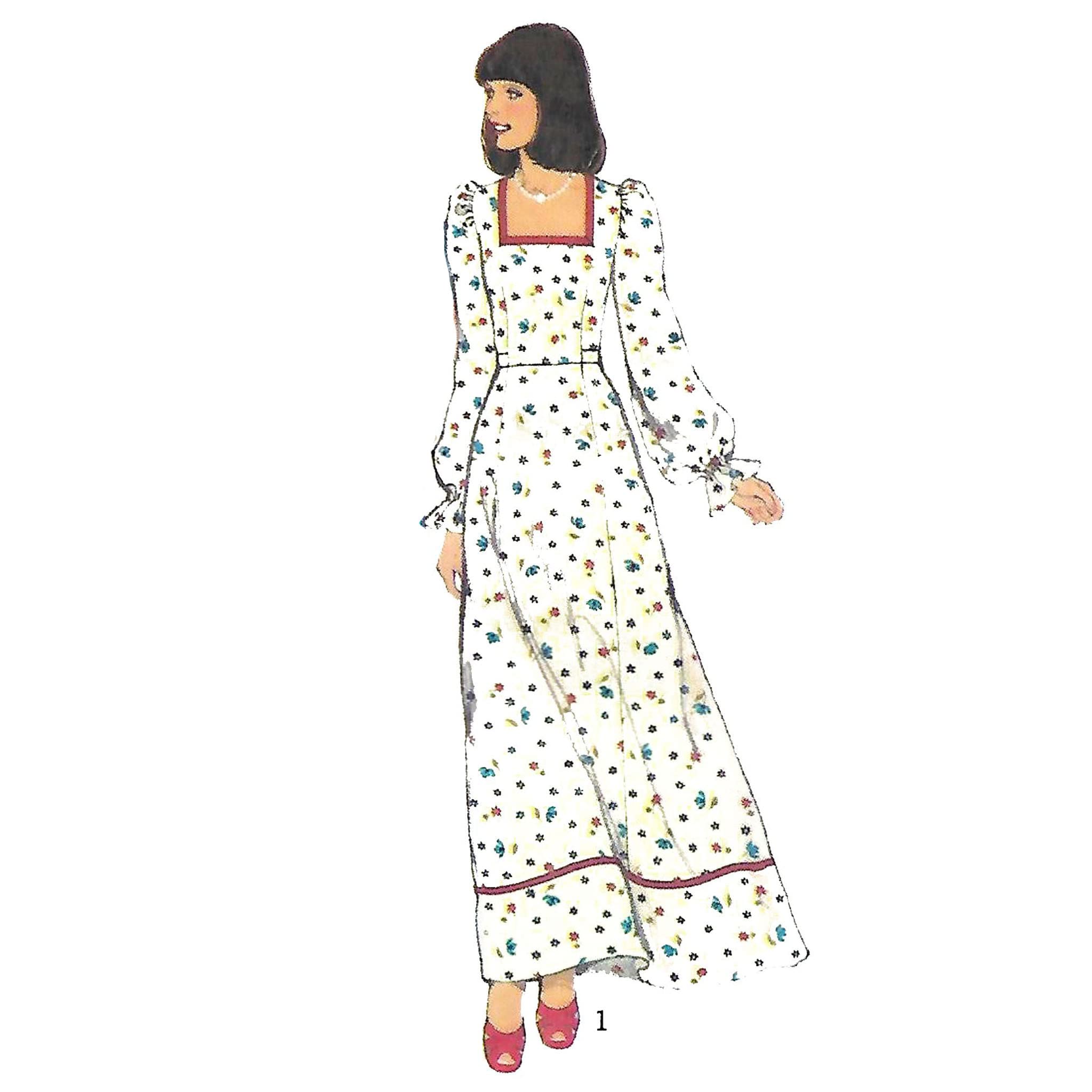 Amazon.com: Vintage 1970s Pattern  Festival Dress in Two Lengths - Bust:  32  (82.5cm) : Arts, Crafts & Sewing