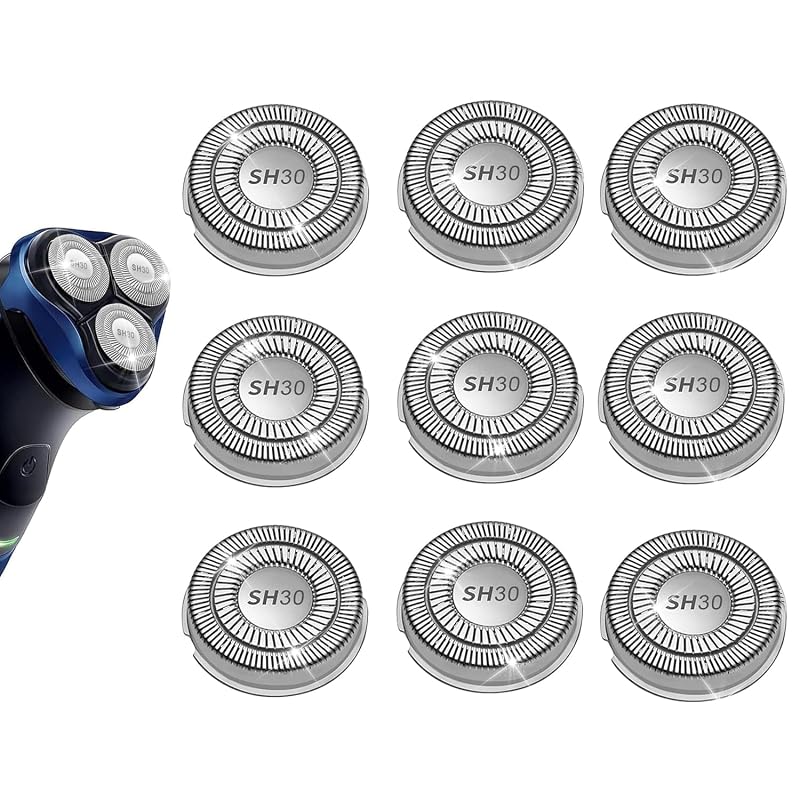 Cabeças de reposição SH30 TGSBHIO compatíveis com Philips Norelco Series 3000, 2000 e 1000, Pacote com 9