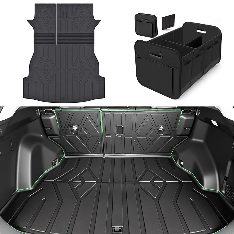 Forro de Porta-Malas para Toyota RAV4 2019–2025, TPE, Preto, Gasolina e Híbrido, com Tapetes para Encosto e Caixa do Porta-Malas