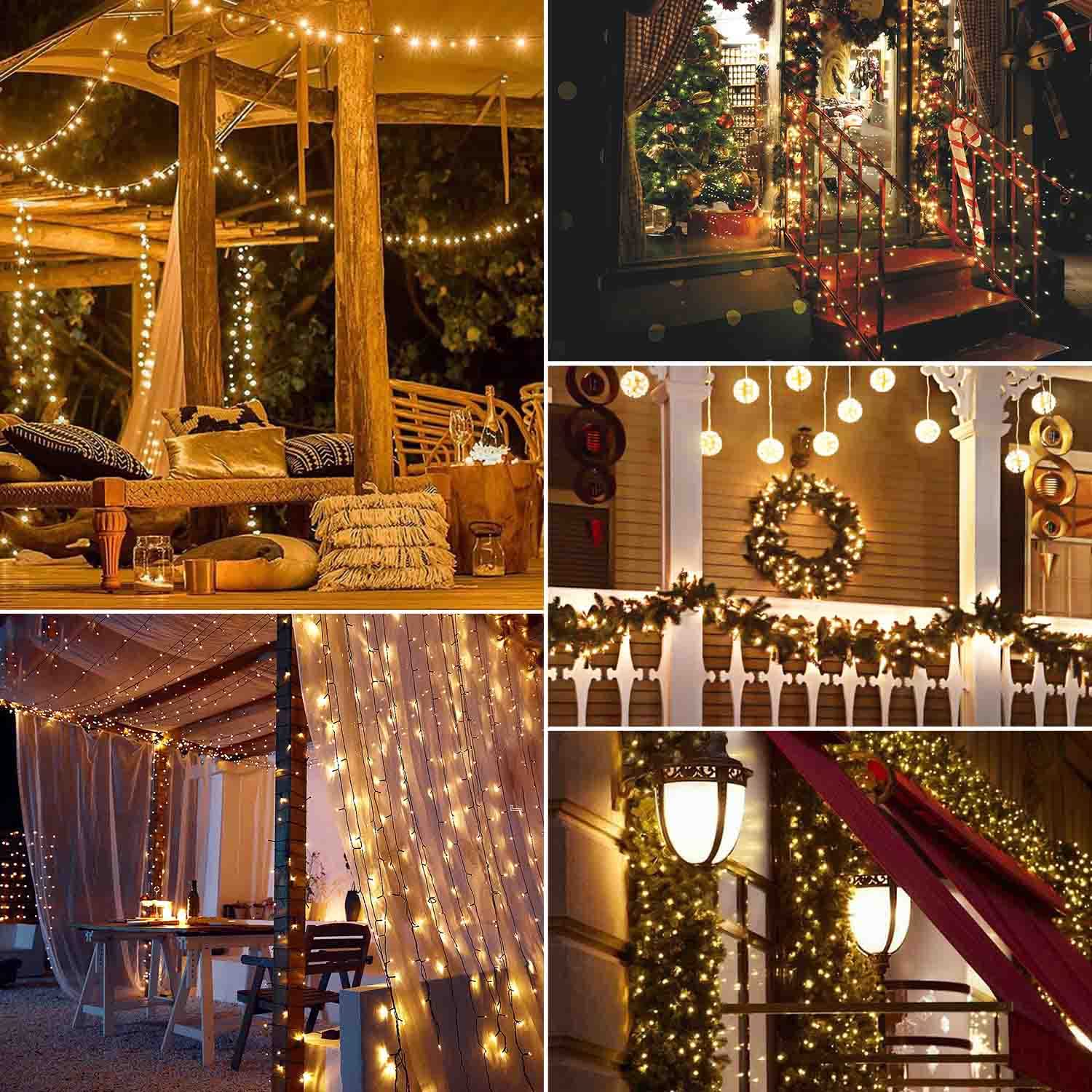 Luci Solari Esterno A.bigwhale 50 LED | Catena Luminosa 5m 8 Modalità - Impermeabile IP65 Per Giardino - Foto 9