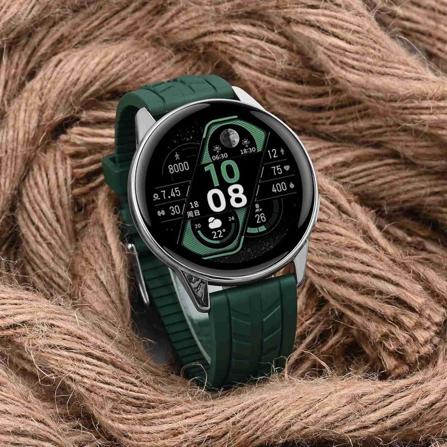 WOCCI Watch Bands, FKM Rubber (Not Silicone), Replacement Straps for Men and Women, Quick Release, Compatible Watch Lug Width 20mm 22mm - Image 8