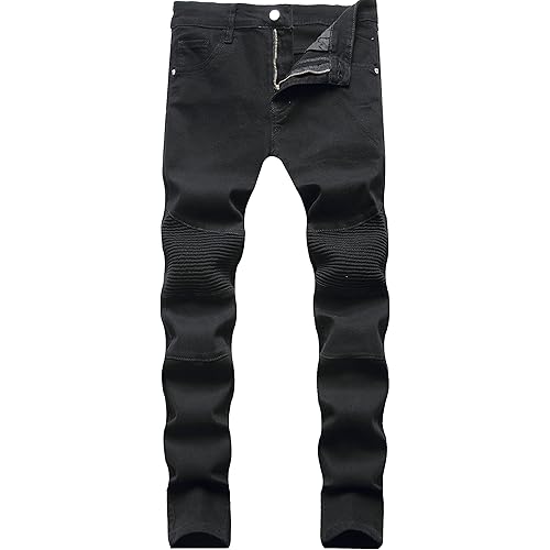 FREDD MARSHALL Men's Skinny Slim Fit Ripped Distressed Stretch Jeans Pants