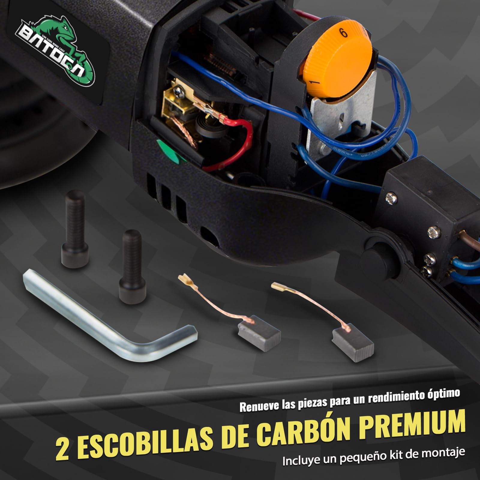 BATOCA T1 Pulidora Orbital 15mm,1100W Máquinas pulidoras,Excéntrico Pulidor de Coches,Pulir,Lijadora,Enceradora,125mm/150mm Kit de Pulido,2500-5500RPM,Cuidado Pintura,Encerar Automóviles Mueble