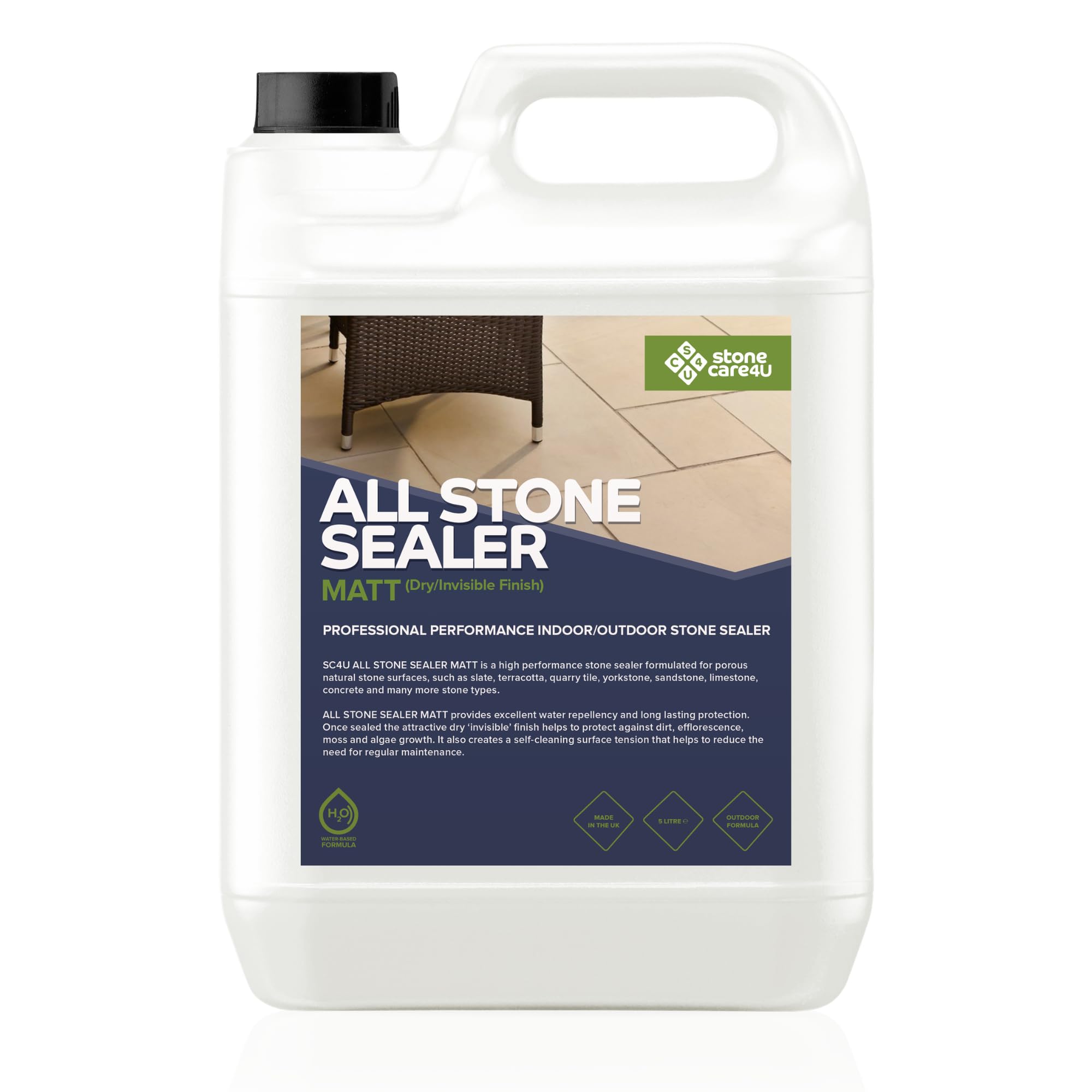 StoneCare4U - All Stone Sealer Matt Finish - 5L - Dry Finish, Invisible, Exterior Natural Stone Sealant for Sandstone, Limestone, Slate & More. Outdoor Clear Sealant for Patio, Drive & Paths โ image 1