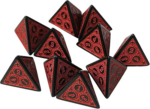 Miniatura 8 de Almencla 10 dados de 4 caras, dados poliédricos D4, amarillo