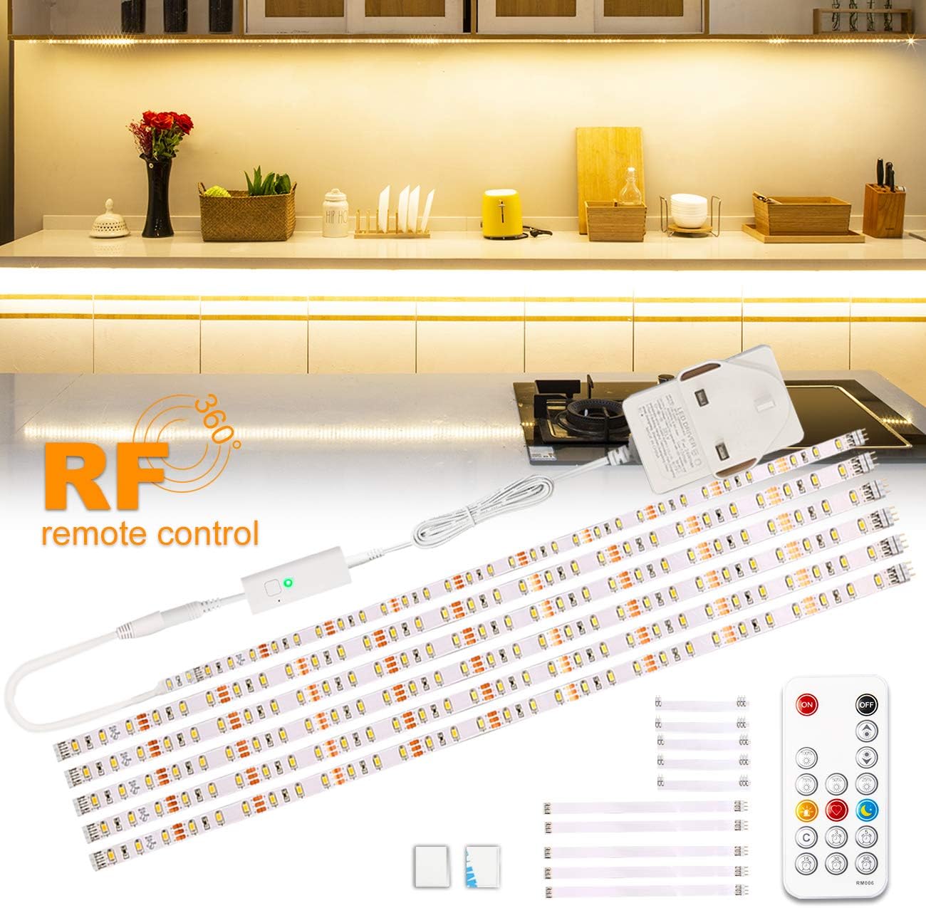 wobsion Led Strip Light Kitchen Under Warm White Under