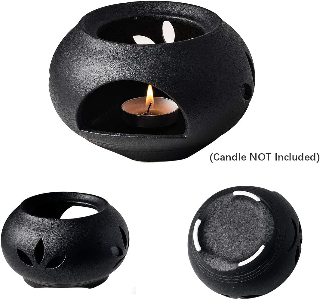 Ceramic Sake Set Cups with Warmer Keep Sake Storage Box, Traditional Porcelain Pottery Hot Saki Drink, 9pcs include 1 Stove 1 Warming Bowl 1 200ml Sake Bottle 6 Cup