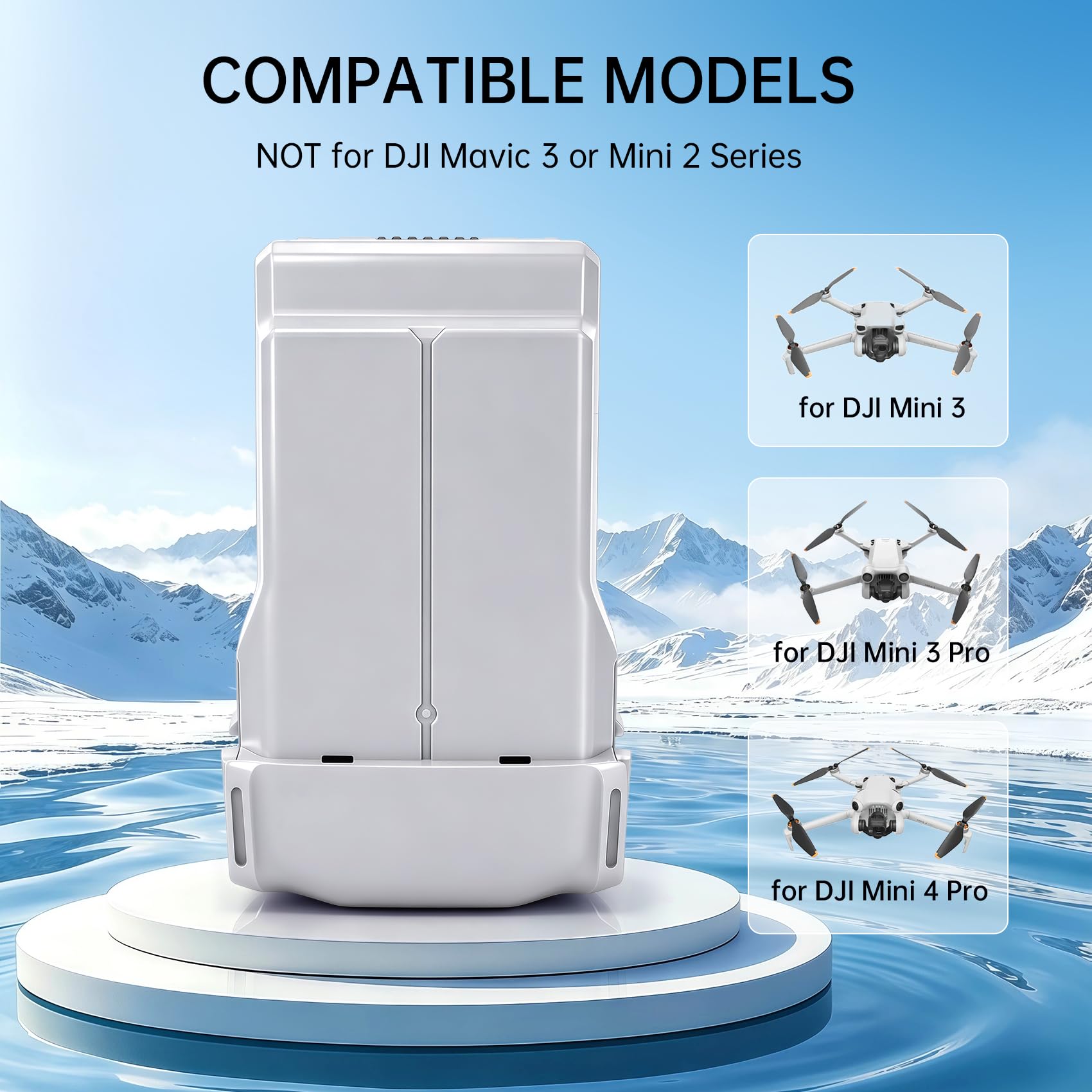 batería de Vuelo Inteligente para la Serie Mini 4 Pro Paquete de 1 Unidad 3850 mAh Capacidad Mejorada Que Ofrece 47 Minutos de autonomía Batería de Repuesto para Drones dji Mini 3/3 Pro/4 Pro