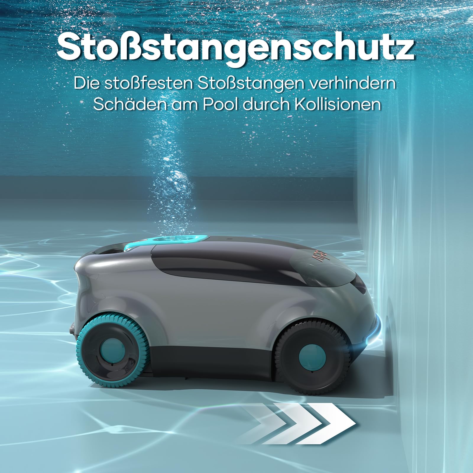 AIPER Kabelloser Poolroboter, Generalüberholt Automatische Poolreiniger mit Fortschrittliche Partikelfiltration, 130 Minuten Akkulaufzeit, Auto-Park für Oberirdische Pools bis zu 100㎡(Generalüberholt)