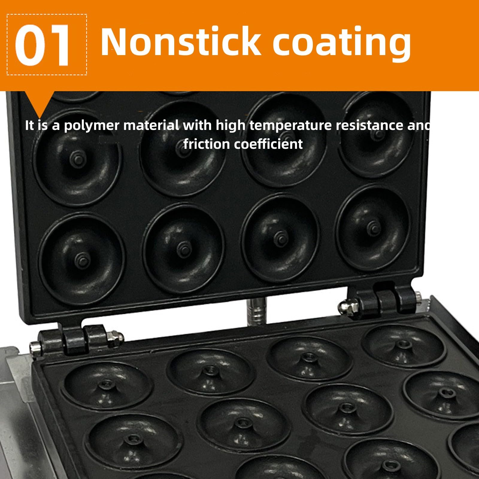 1500W Commercial Waffle Donut Machine,110V 12 Holes Doughnut Baker Maker Machine,122-572? Temperature for Professional Kitchen, Bakery, Dessert Shop