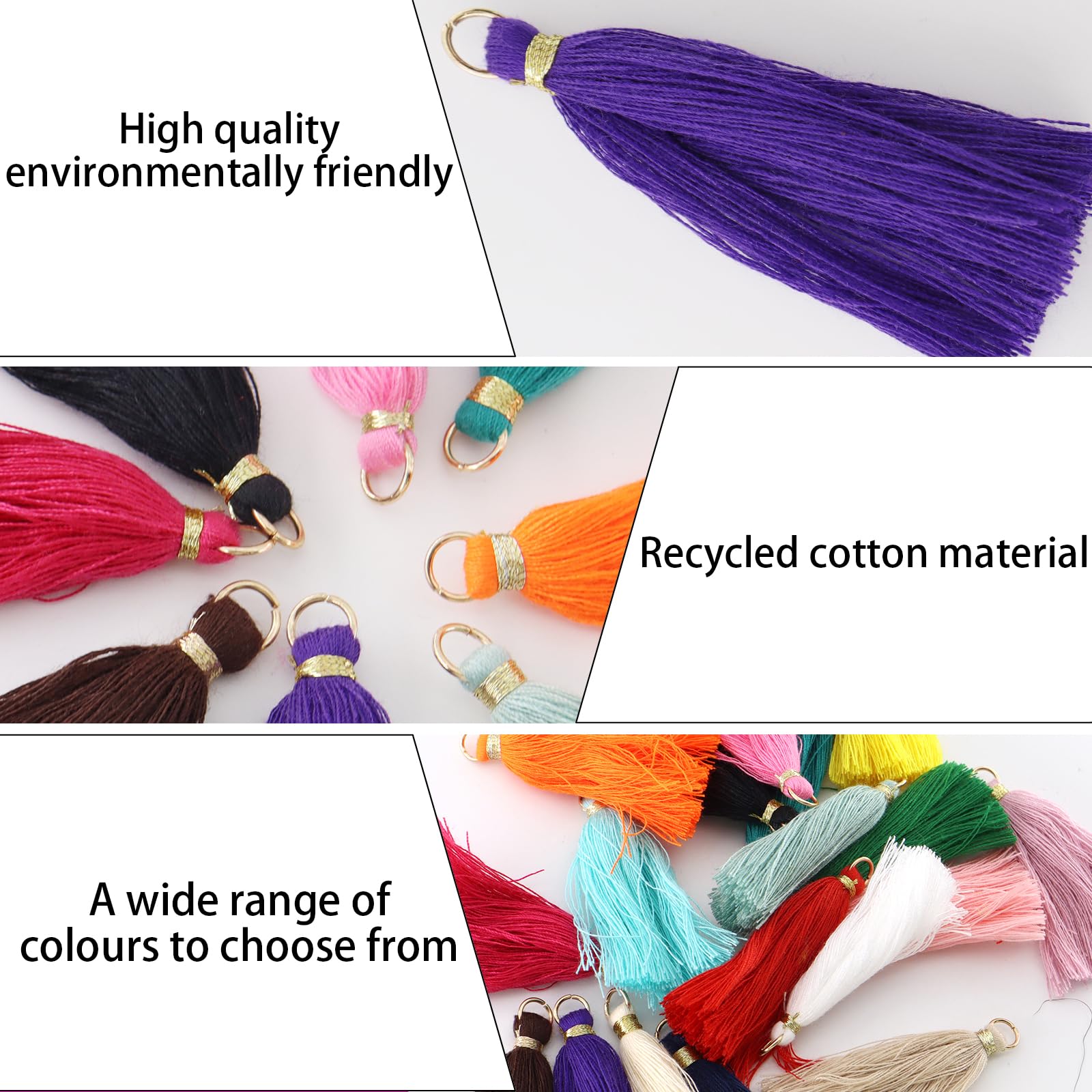 150 Mini Glands Tassels Colorés – 15 Couleurs Vives Pour Bricolage, Signets, Bijoux & Déco Créative !