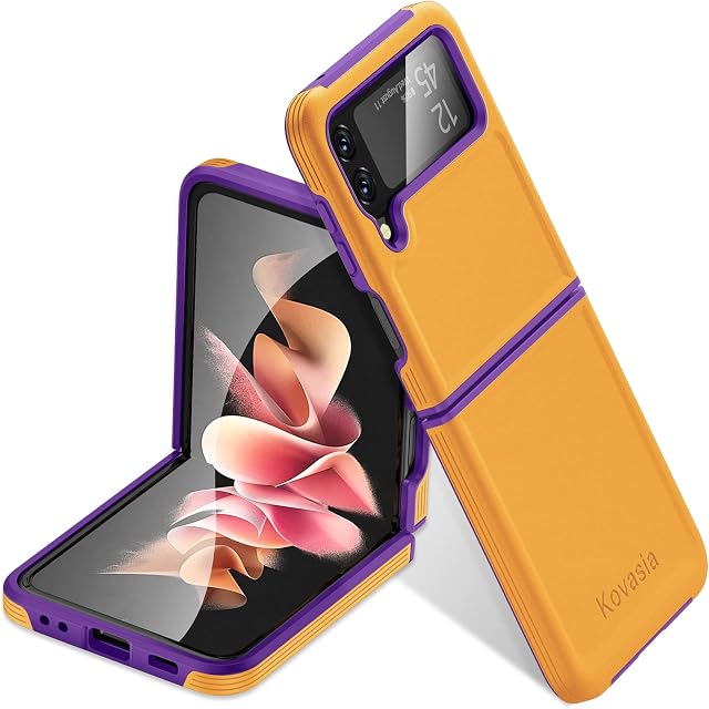 KOVASIA Case for Samsung Galaxy Z Flip 3 5G 2021, Military Grade Protective [Never Fade] [Scrach-Resistant] Slim Thin Soft Shockproof Cover Fit Samsung Z Flip 3, Golden