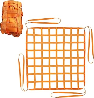 Safety Lifting Net Straps, Flat Nylon Sling Hoisting Net, 3.3' x 3.3'ft Cargo Lifting Nets, Lifting nets and Unloading Heavy Objects(Load:800lbs) Sling Hoisting Net for Construction Rigging Moving